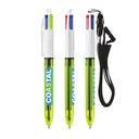 BIC® 4 Couleurs Fluo Bille + lanyard