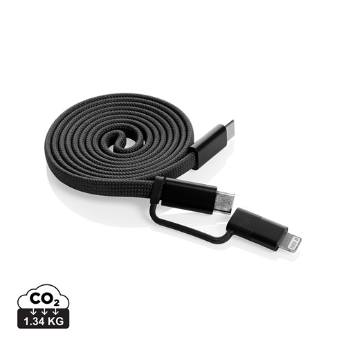 Câble magnétique 60W 2 en 1 Arc en PET RCS