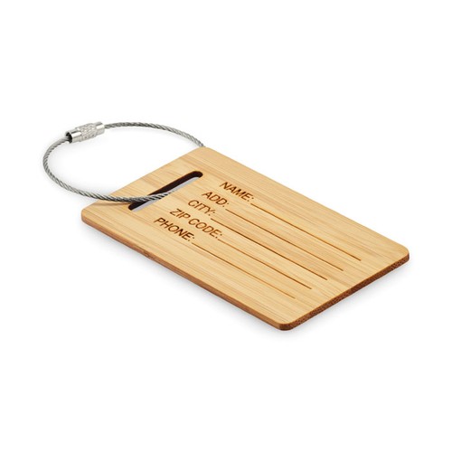 MIO Étiquette de bagage en bambou