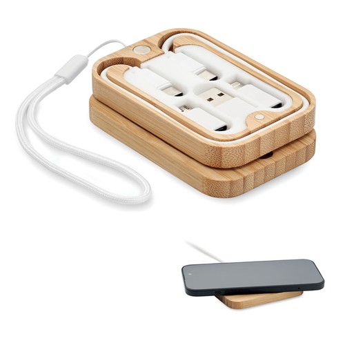 CHARGOO Chargeur sans fil 15W bambou