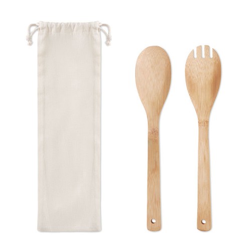 MAYEN SET Couverts à salade en bambou