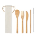 SETSTRAW Couverts en bambou avec paille