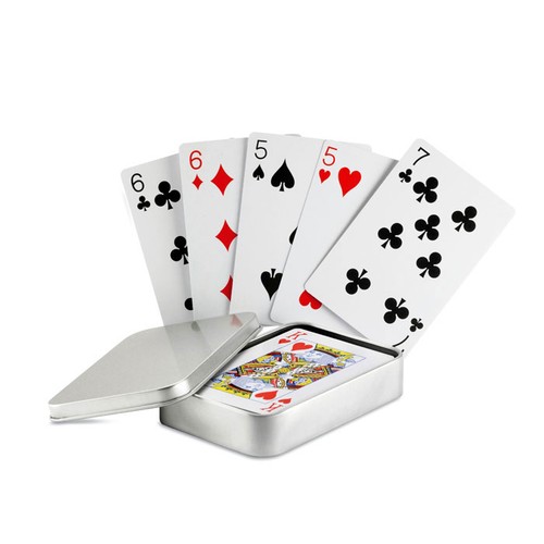 AMIGO Cartes à jouer boîte étain