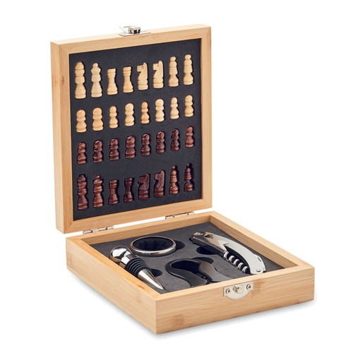 CHESSET Set à vin et jeu d'échecs
