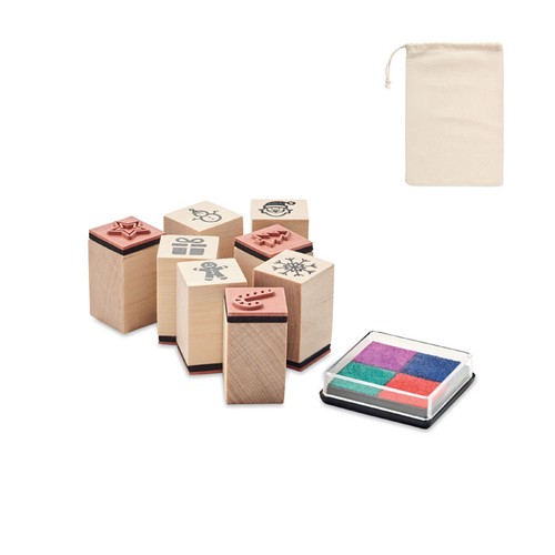 STAMPIE Set de 8 tampons en bois