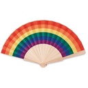 BOWFAN Eventail en bois arc-en-ciel