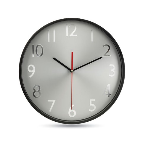 RONDO Horloge murale fond argent